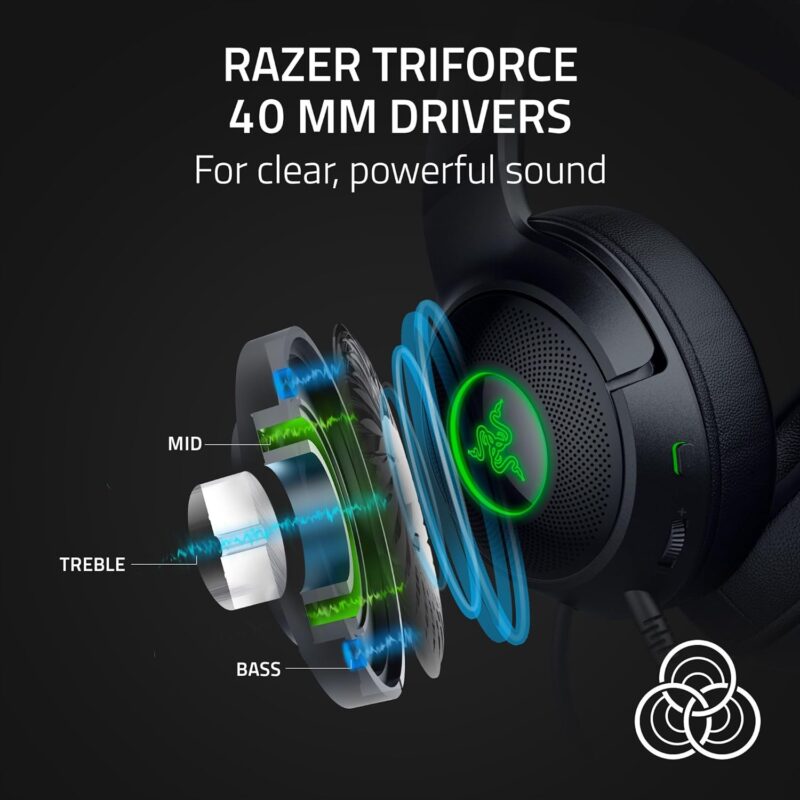 Razer Kraken Kitty V2 USB Wired RGB Headset: Chroma Kitty Ears - Black - Image 2