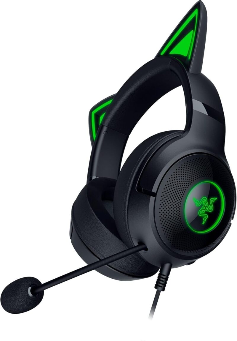 Razer Kraken Kitty V2 USB Wired RGB Headset: Chroma Kitty Ears - Black - Image 7